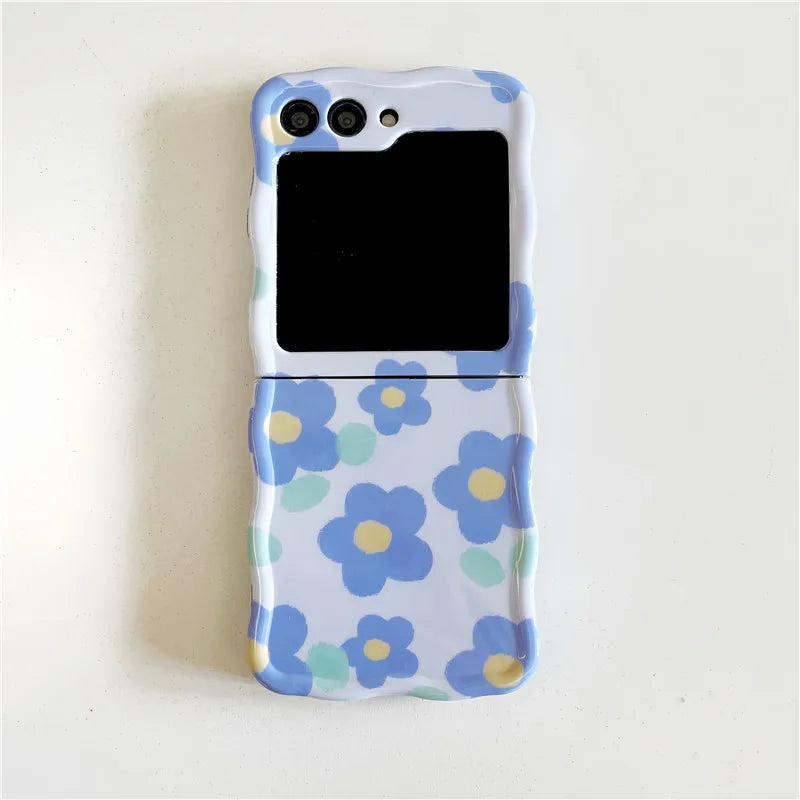 Cute Blue Flower Case for Samsung Galaxy Z Flip 7 & 6