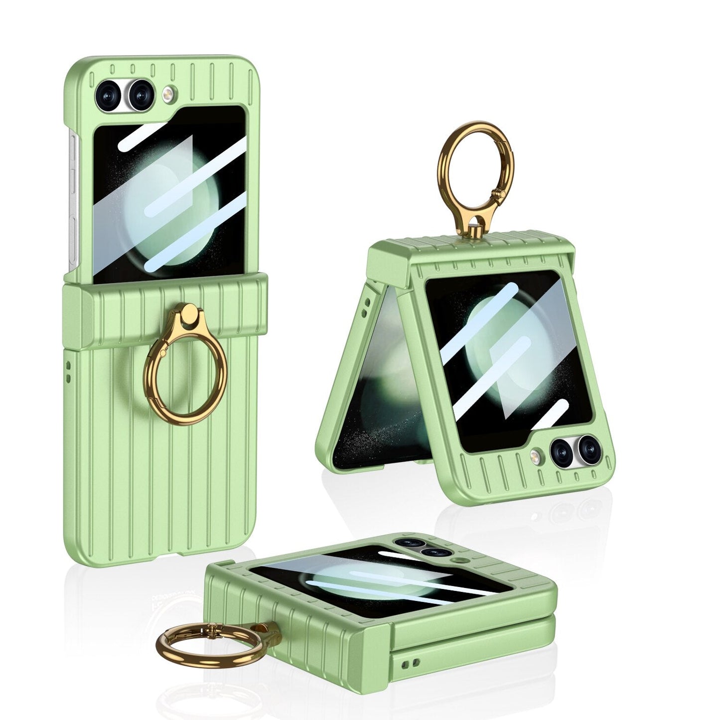 Shockproof Case With Ring Bracket & Screen Protective For Samsung Galaxy Z Flip Series