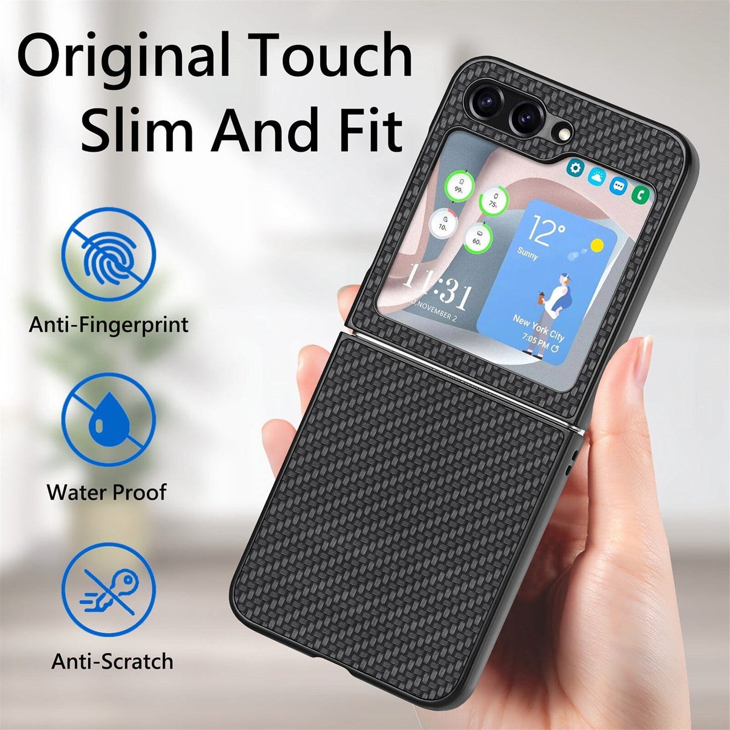 Anti-Fingerprint Matte Cover Case for Samsung Galaxy Z Flip