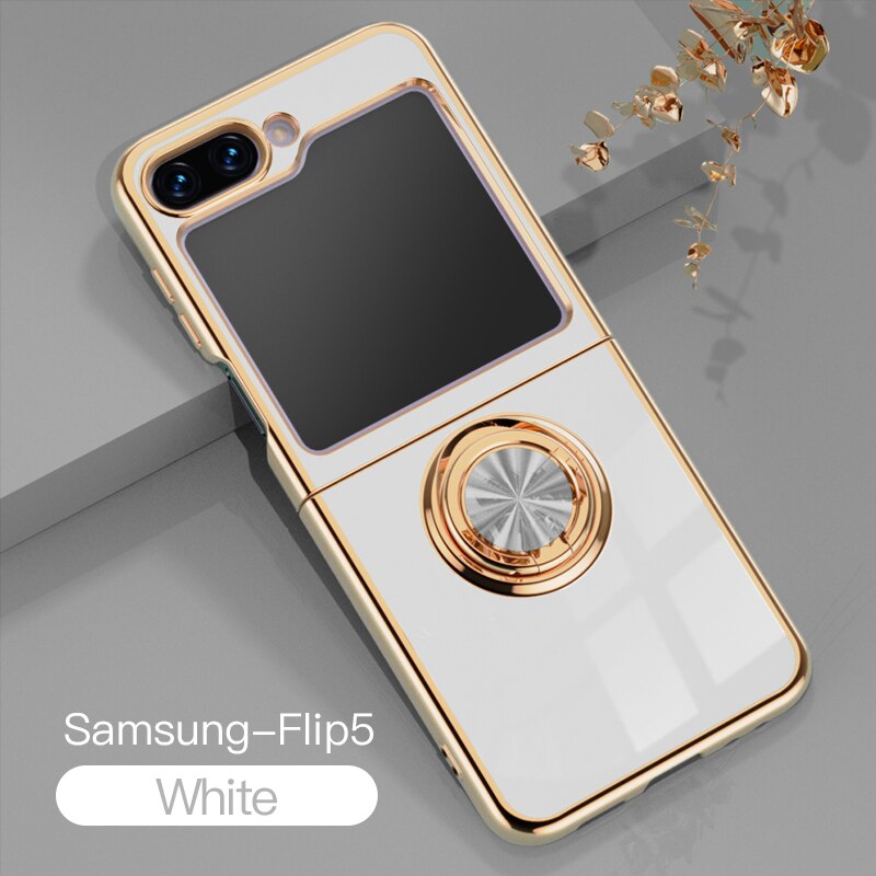 Luxury Electroplating Ring Holder Case For Samsung Galaxy Z Flip Series