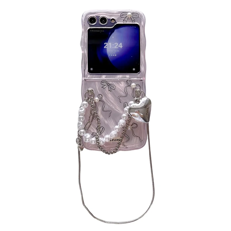 Cute Pearl Bow Case for Samsung Galaxy Z Flip 7 & 6