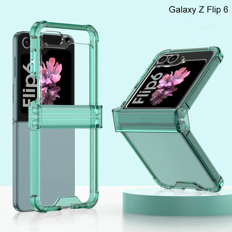 Transparent Case with Hinge Protection For Samsung Galaxy Z Flip