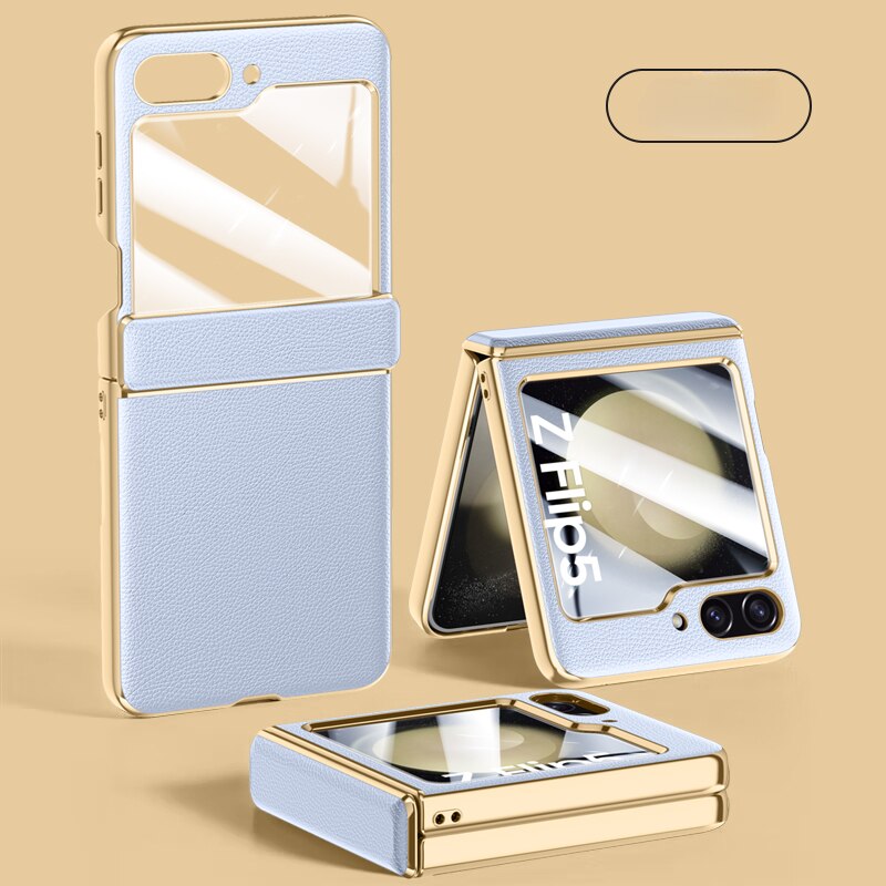 Leather Case with Hinge Protection for Samsung Galaxy Z Flip