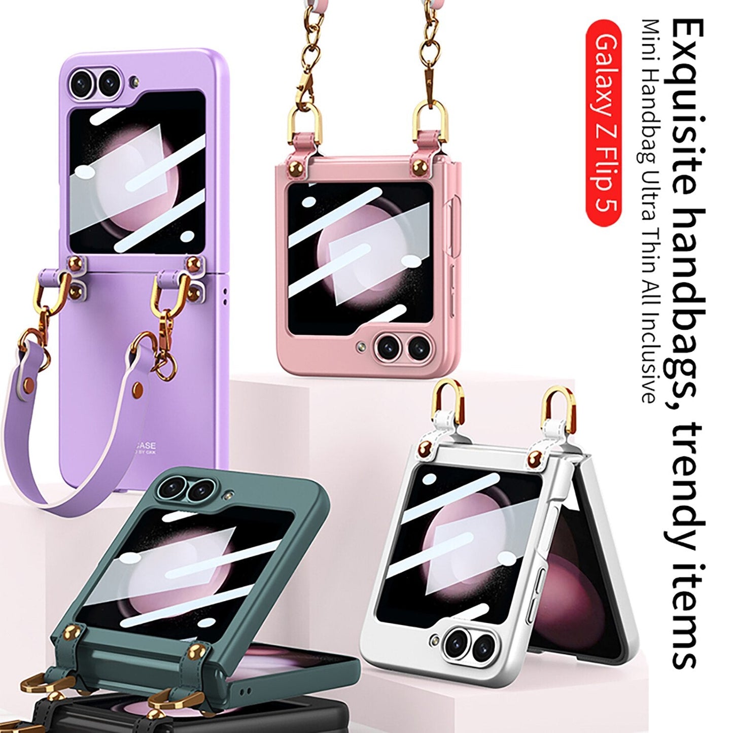 Electroplating Wrist Strap Case for Samsung Galaxy Z Flip Series