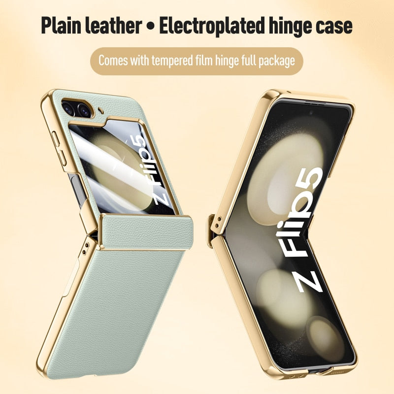 Leather Case with Hinge Protection for Samsung Galaxy Z Flip