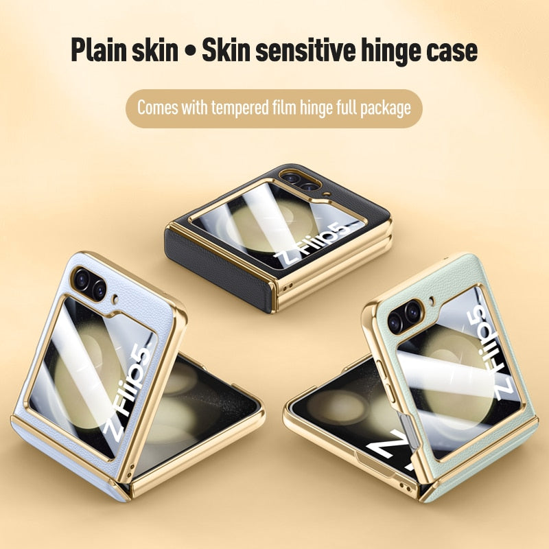 Leather Case with Hinge Protection for Samsung Galaxy Z Flip