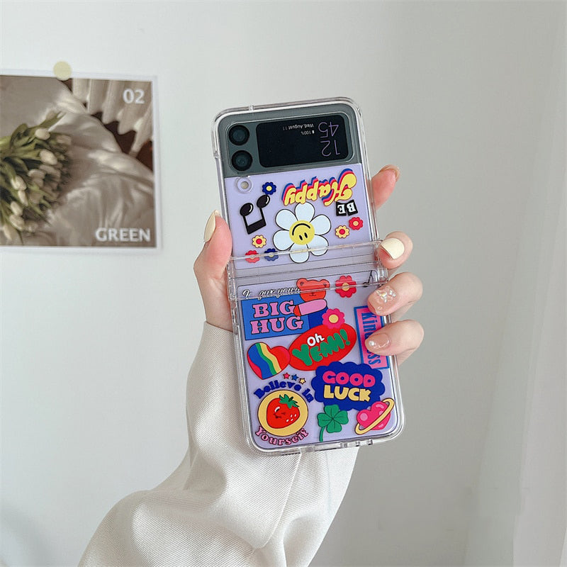 Full Protection Smile Flower Case For Samsung Galaxy Z Flip Series