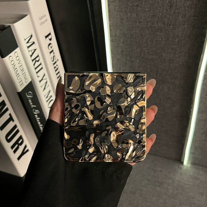 Gold Glossy Frame Case for Samsung Galaxy Z Flip – Luxury Protective Cover