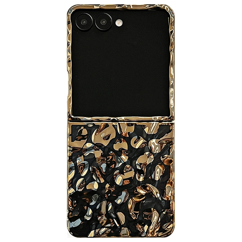 Gold Glossy Frame Case for Samsung Galaxy Z Flip – Luxury Protective Cover