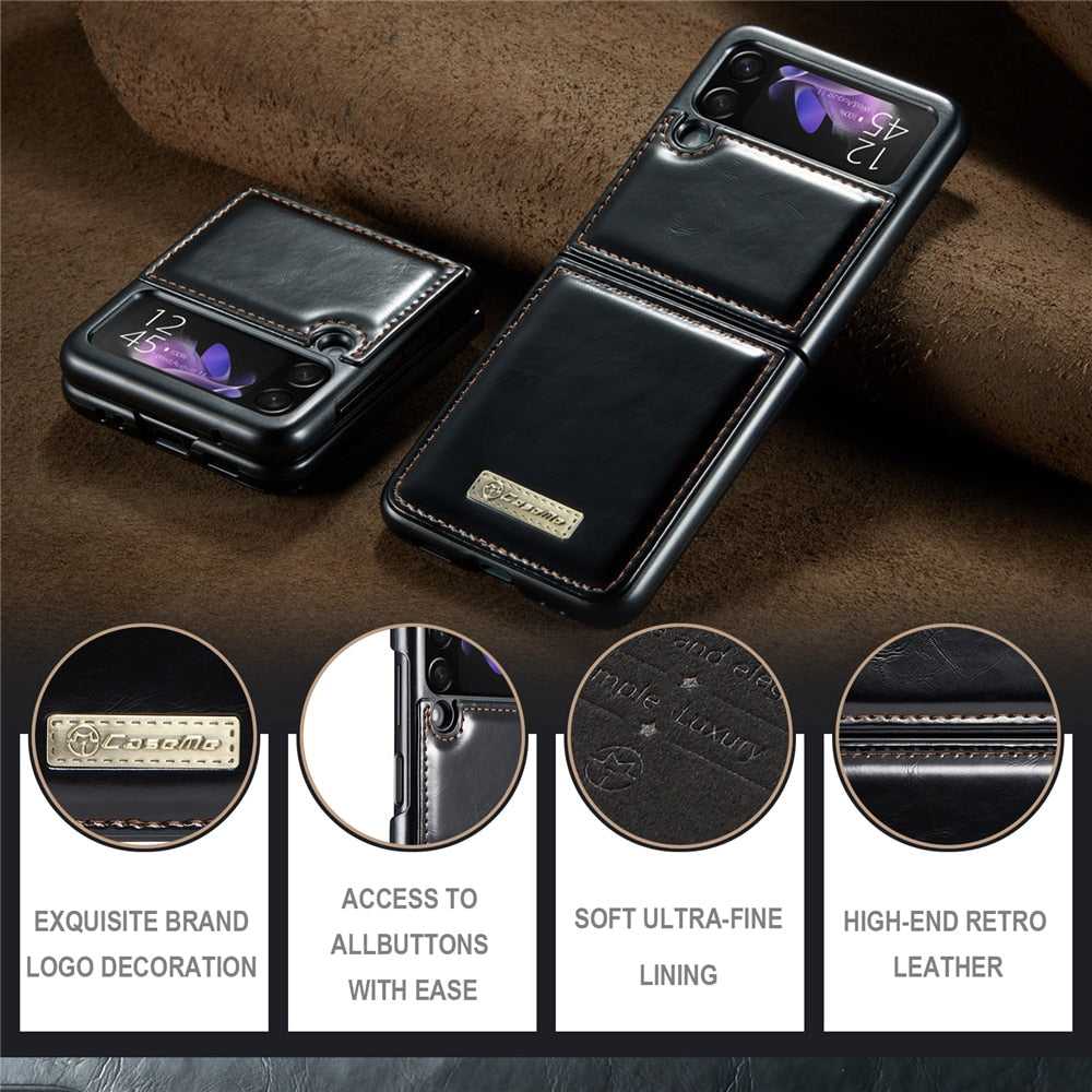 Vintage Leather Cover For Z FLIP Series