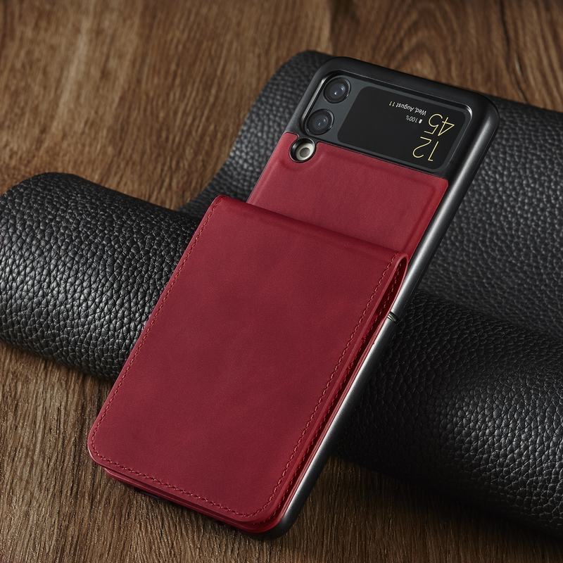 Luxury Leather Wallet Case For Z Flip
