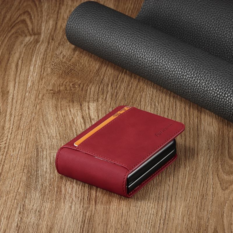 Luxury Leather Wallet Case For Z Flip