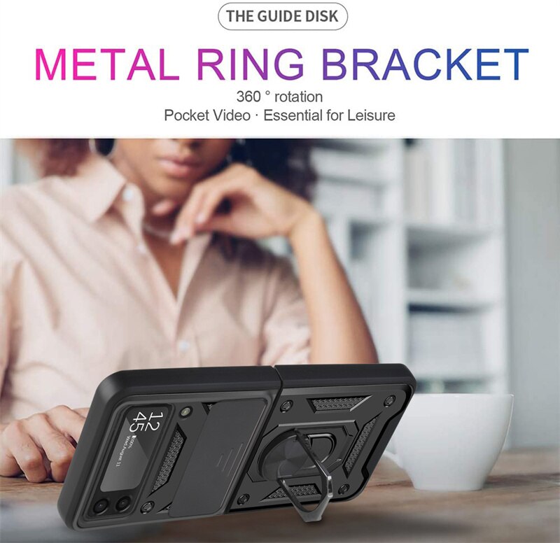 Drop Tested Cover with Magnetic Kickstand Car Mount Protective Case for Samsung Galaxy Z Flip 6 & 7