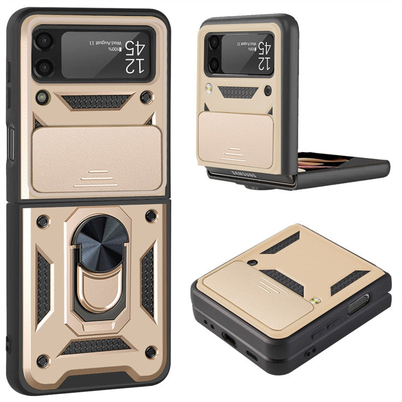 Drop Tested Cover with Magnetic Kickstand Car Mount Protective Case for Samsung Galaxy Z Flip 6 & 7