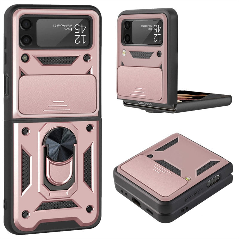 Drop Tested Cover with Magnetic Kickstand Car Mount Protective Case for Samsung Galaxy Z Flip 6 & 7