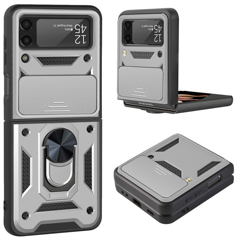 Drop Tested Cover with Magnetic Kickstand Car Mount Protective Case for Samsung Galaxy Z Flip 6 & 7