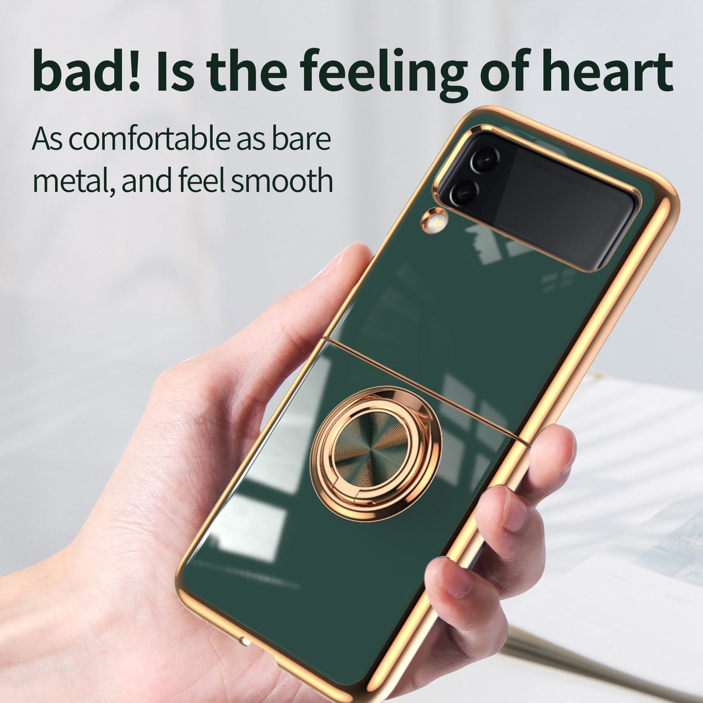 Luxury Electroplating Magnetic Ring Bracket Protective Cover for Samsung Galaxy Z Flip Series