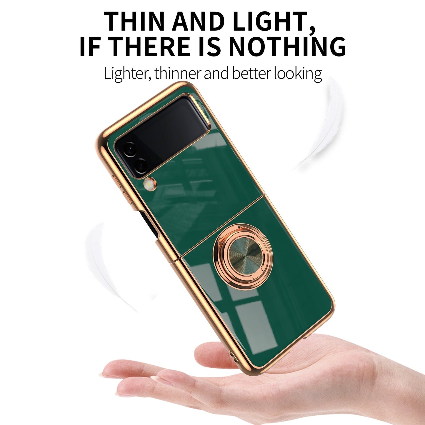 Luxury Electroplating Magnetic Ring Bracket Protective Cover for Samsung Galaxy Z Flip Series
