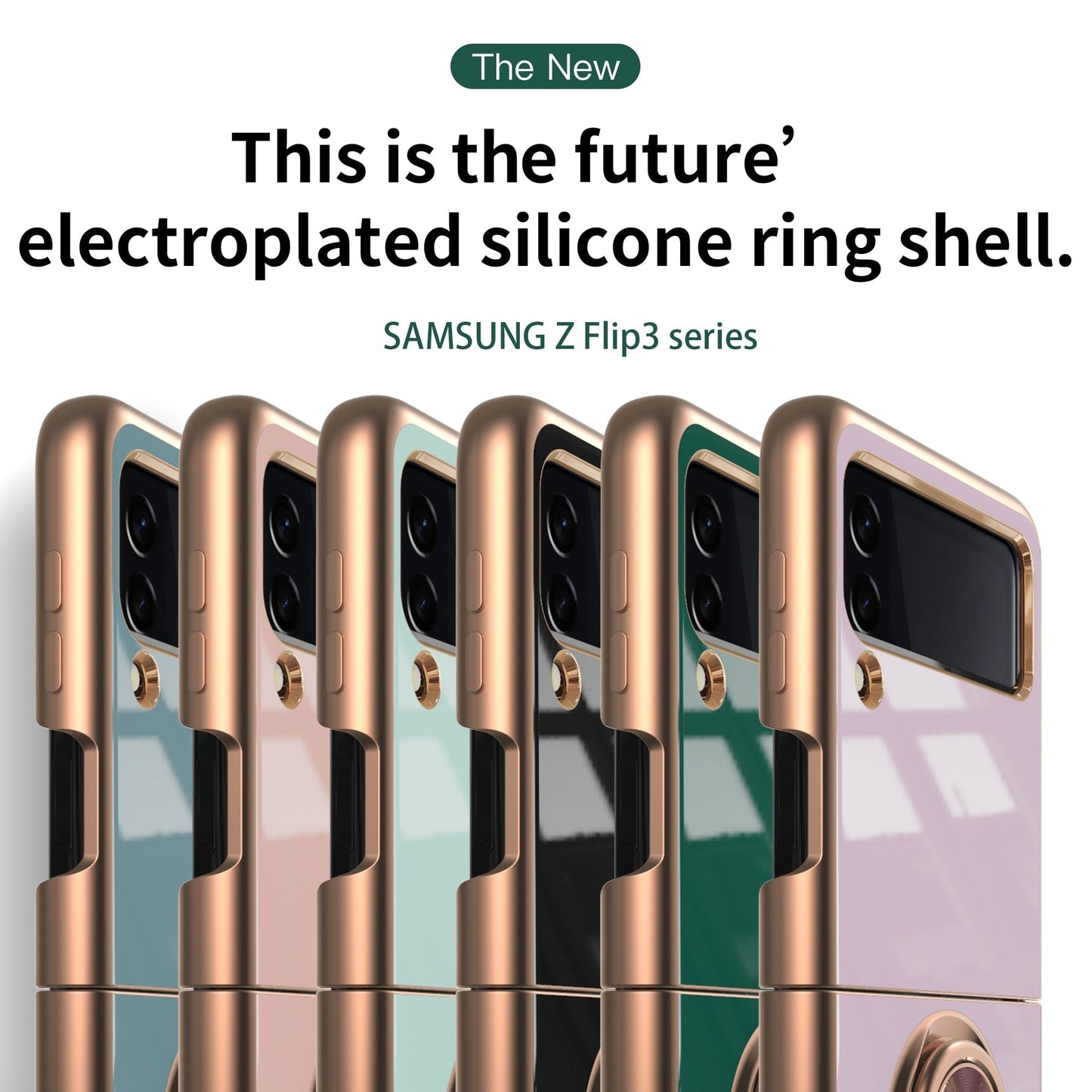Luxury Electroplating Magnetic Ring Bracket Protective Cover for Samsung Galaxy Z Flip Series