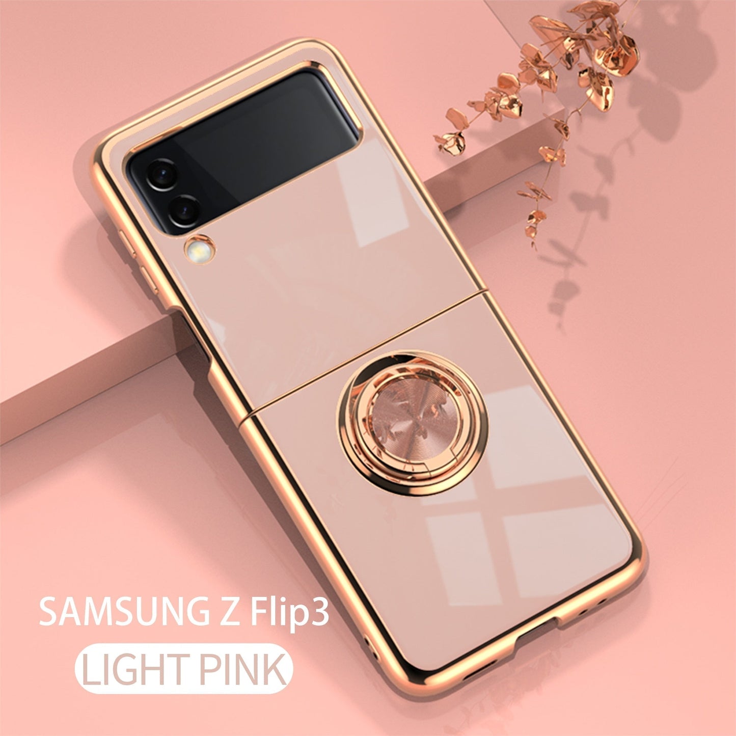 Luxury Electroplating Magnetic Ring Bracket Protective Cover for Samsung Galaxy Z Flip Series