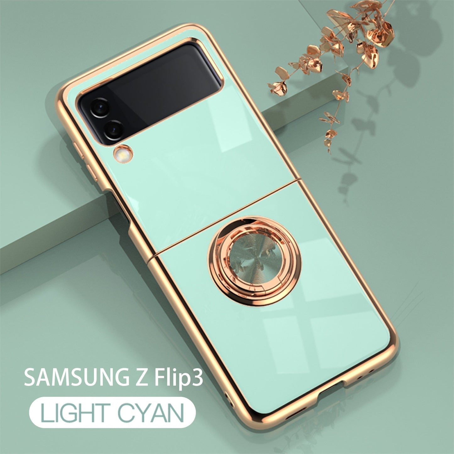 Luxury Electroplating Magnetic Ring Bracket Protective Cover for Samsung Galaxy Z Flip Series