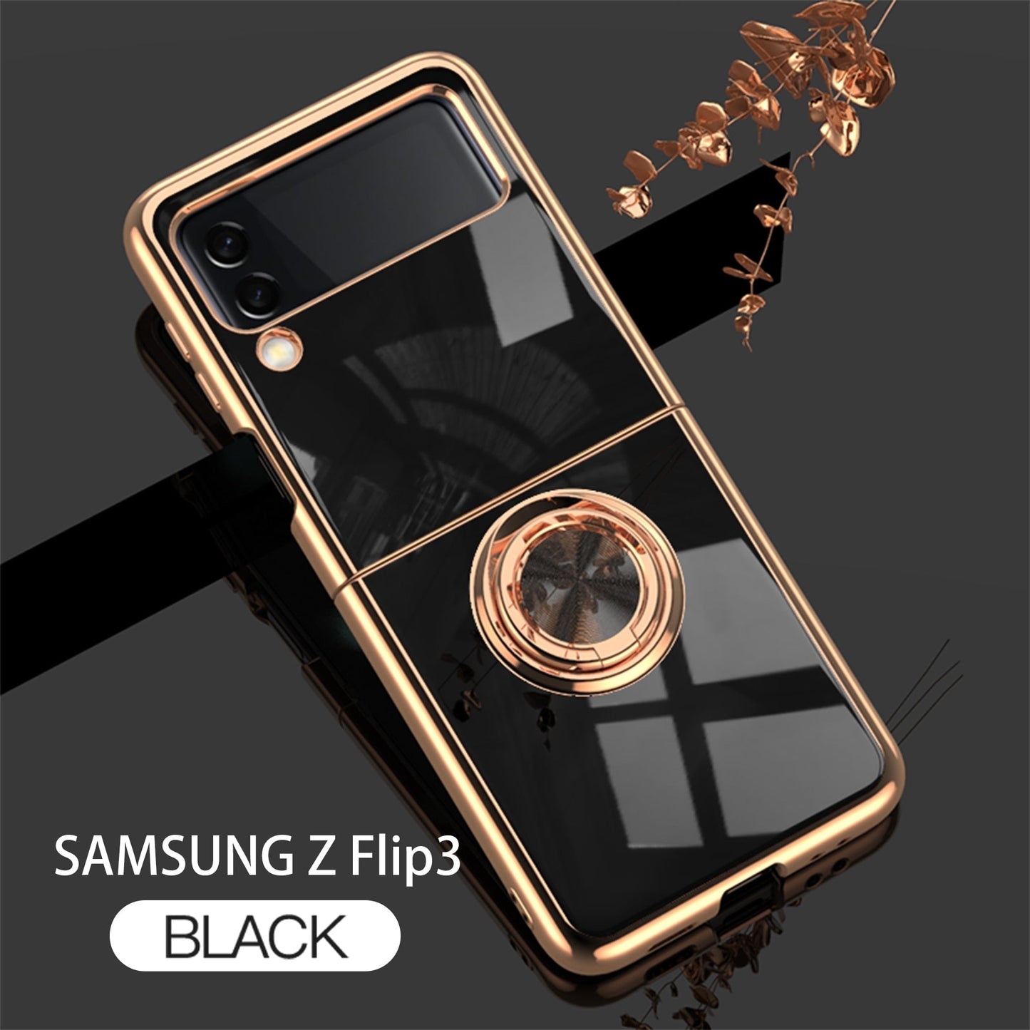 Luxury Electroplating Magnetic Ring Bracket Protective Cover for Samsung Galaxy Z Flip Series