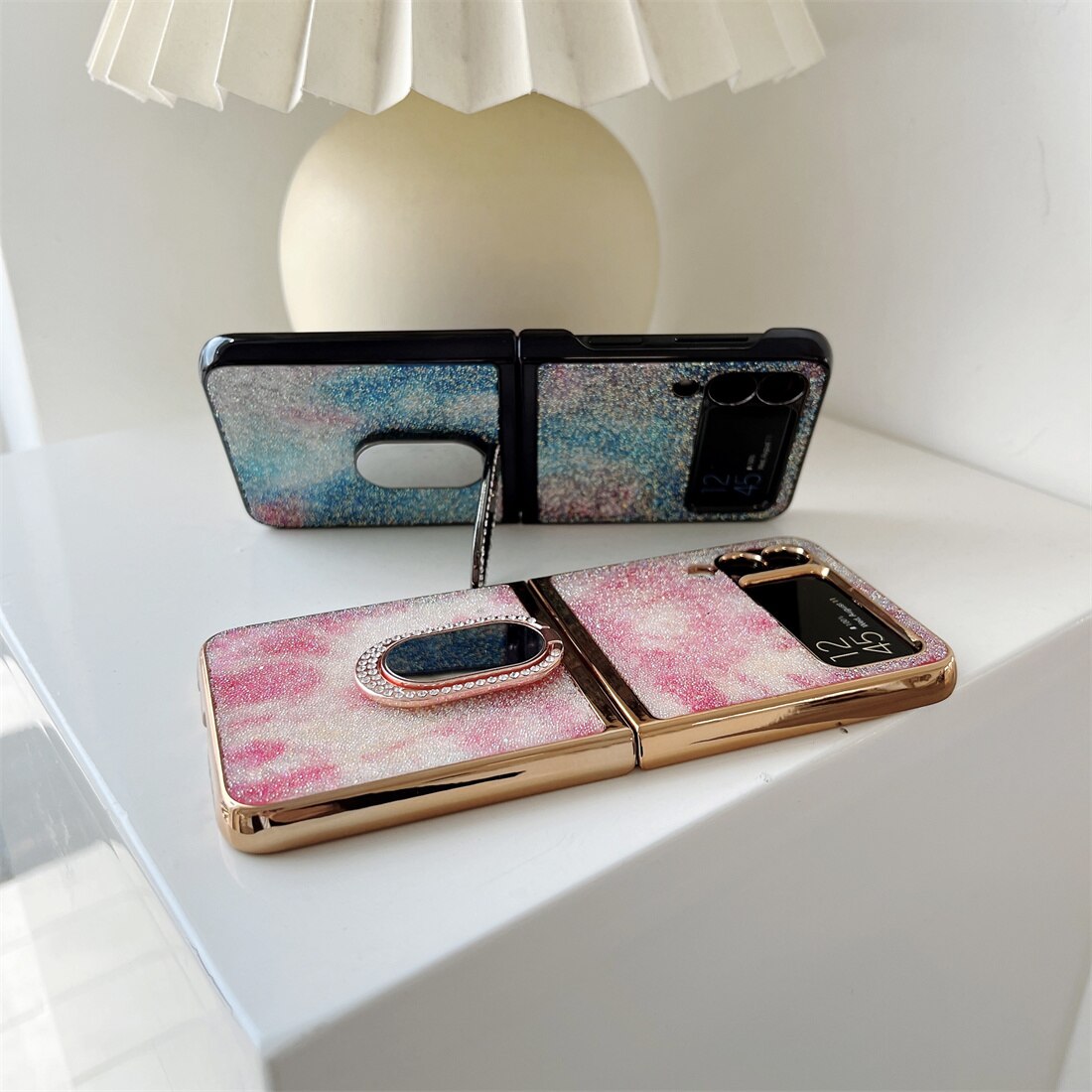 Shining Diamond Mirror Ring Protective Cover For Samsung Galaxy Z FLIP Series