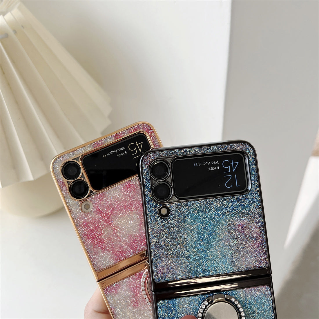 Shining Diamond Mirror Ring Protective Cover For Samsung Galaxy Z FLIP Series
