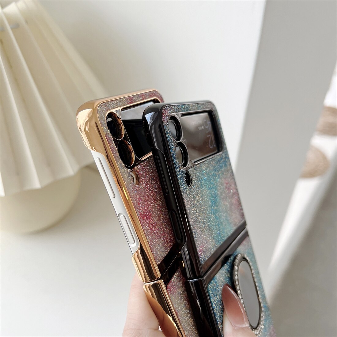 Shining Diamond Mirror Ring Protective Cover For Samsung Galaxy Z FLIP Series