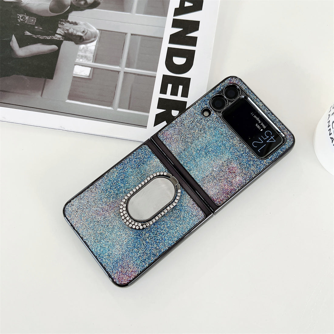 Shining Diamond Mirror Ring Protective Cover For Samsung Galaxy Z FLIP Series