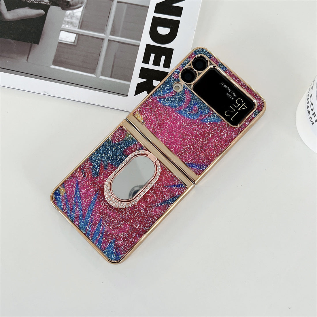 Shining Diamond Mirror Ring Protective Cover For Samsung Galaxy Z FLIP Series