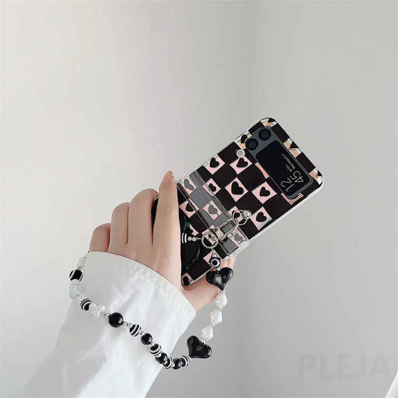 Cute Pearl Bracelet Phone Case For Samsung Galaxy Z Flip 4
