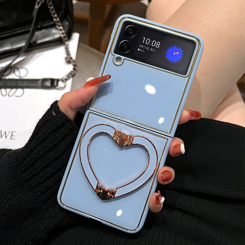 Luxury Heart Bracket Case For Samsung Galaxy Z Flip Series