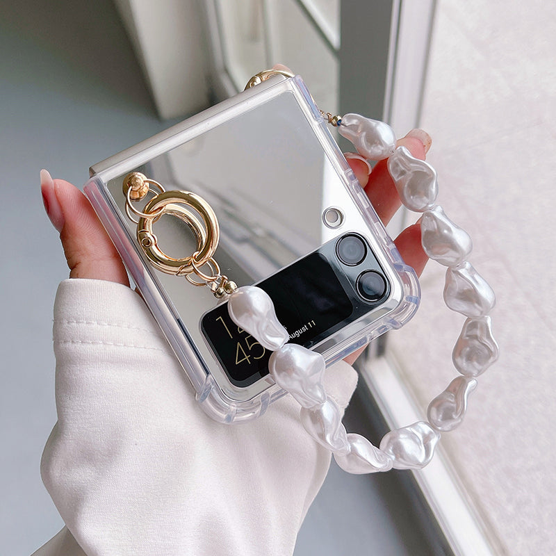 Mirror Shockproof Case with Hand Chain For Galaxy Z Flip Series