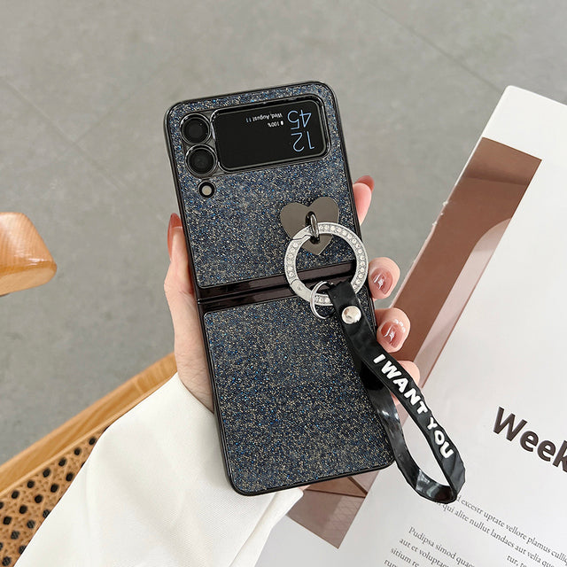 Bling Heart Pendant Case For Galaxy Z Flip Series