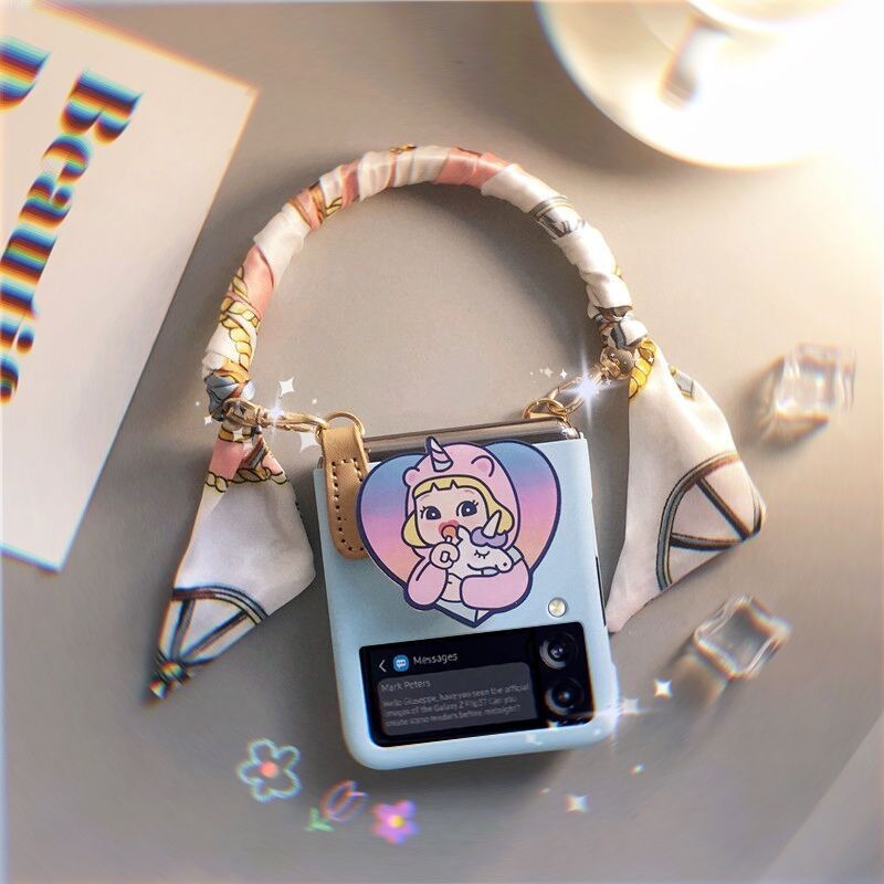 Cartoon Cute Lanyard Case For Galaxy Z Flip Series