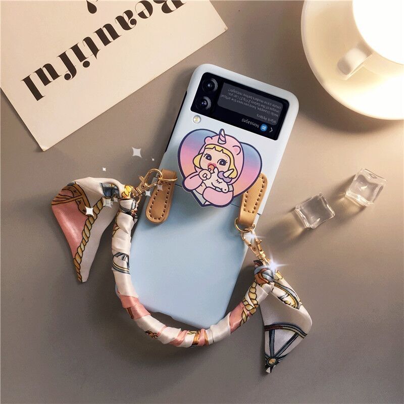 Cartoon Cute Lanyard Case For Galaxy Z Flip Series