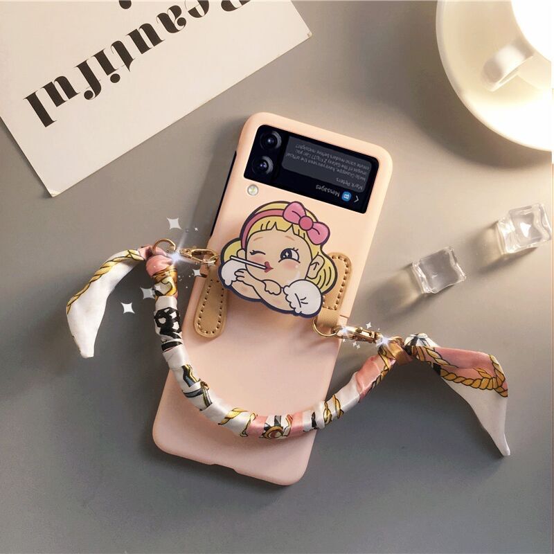 Cartoon Cute Lanyard Case For Galaxy Z Flip Series