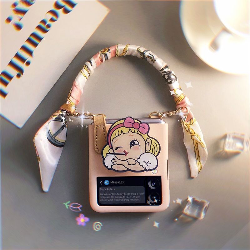 Cartoon Cute Lanyard Case For Galaxy Z Flip Series