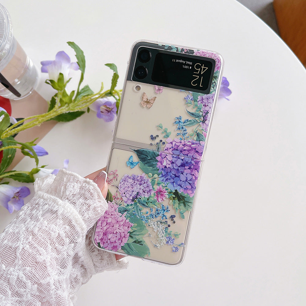 Colorful Flower Case with Bracelet For Galaxy Z Flip Series