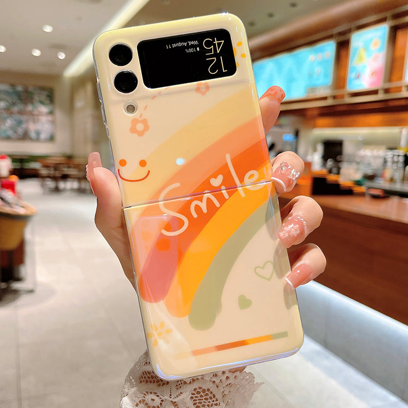 Cute Blue Ray Rainbow Case For Galaxy Z Flip Series