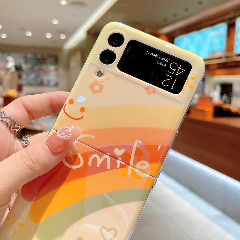 Cute Blue Ray Rainbow Case For Galaxy Z Flip Series