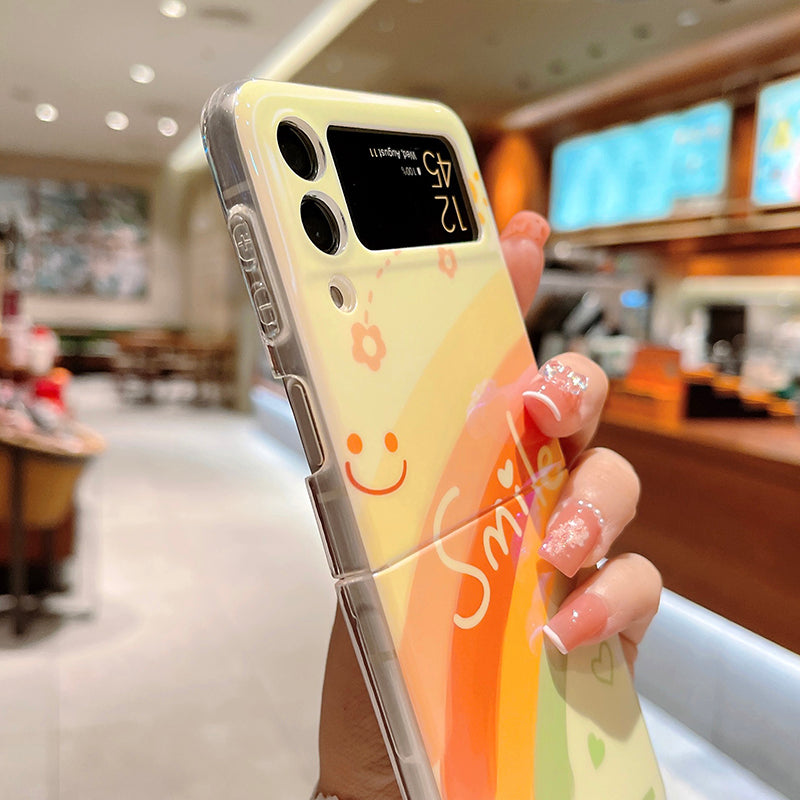 Cute Blue Ray Rainbow Case For Galaxy Z Flip Series