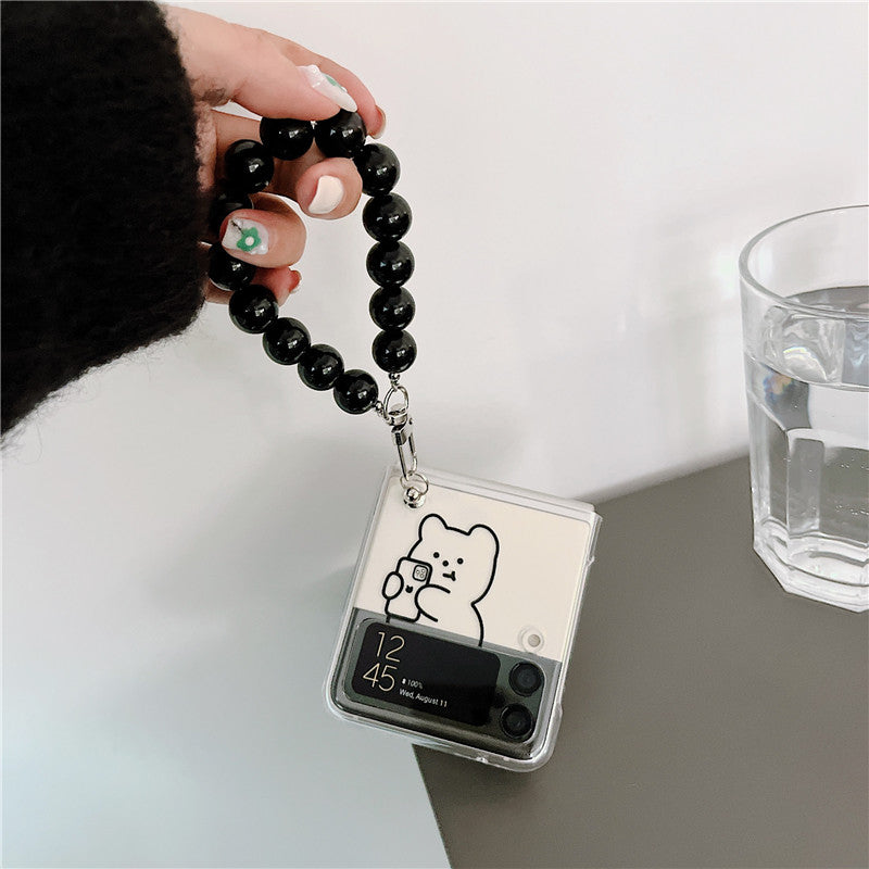 Cute Cartoon Bear Bracelet Case For Galaxy Z Flip Series