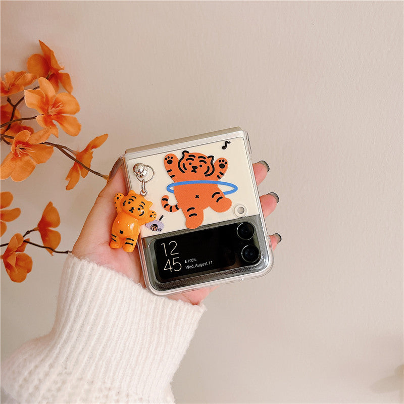 Cute Tiger Pendant Case for Galaxy Z Flip Series