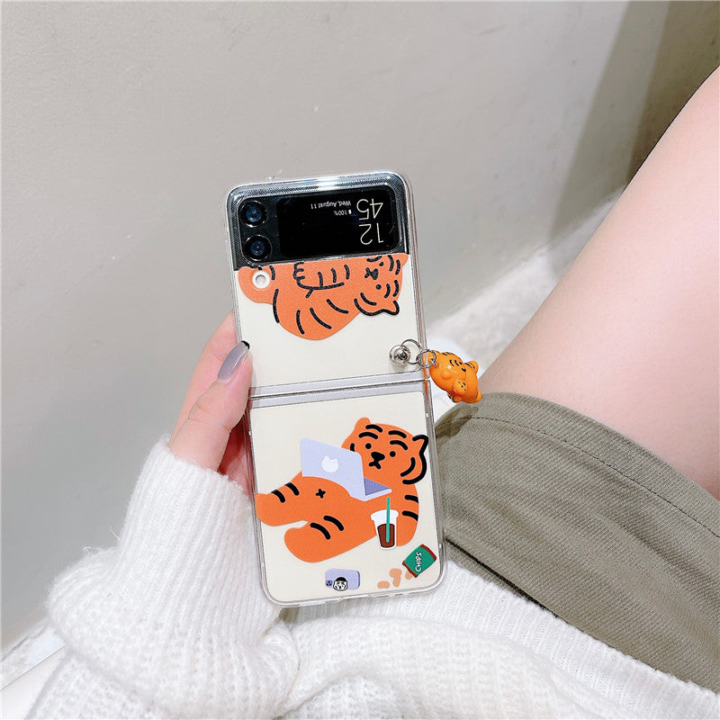 Cute Tiger Pendant Case for Galaxy Z Flip Series