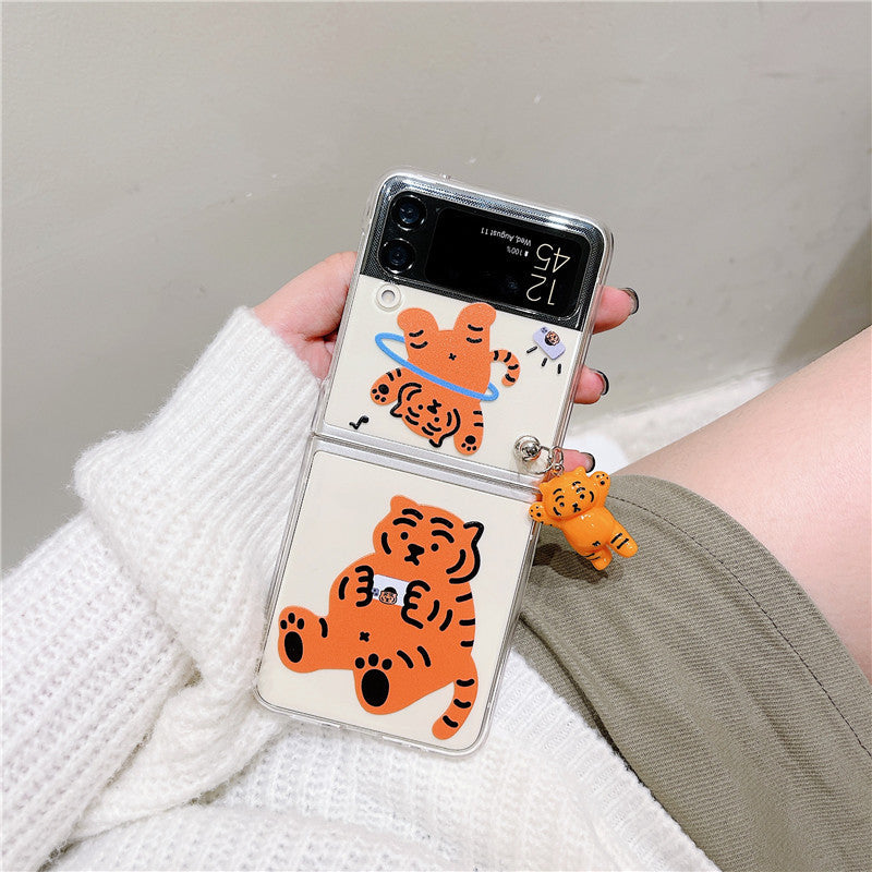 Cute Tiger Pendant Case for Galaxy Z Flip Series