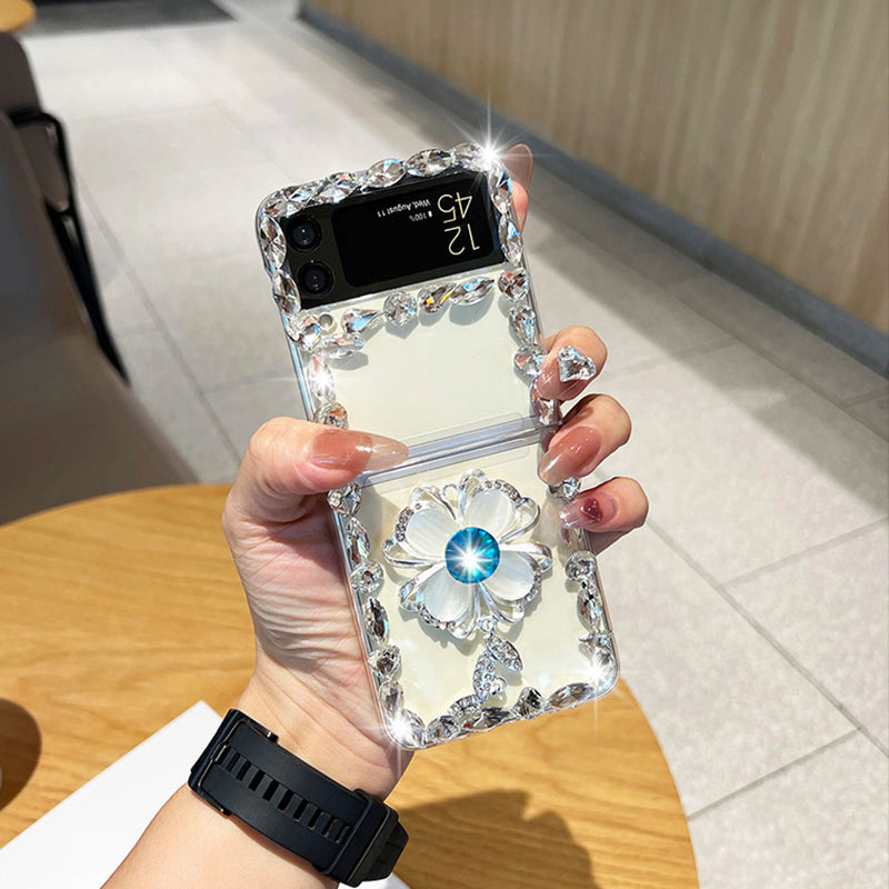Luxury Rhinestone Flower Case For Samsung Galaxy Z Flip Series