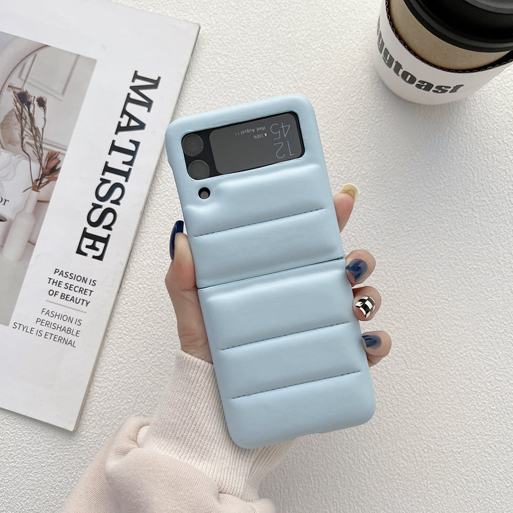 Fashion Down Jacket Leather Case For Samsung Galaxy Z Flip Series