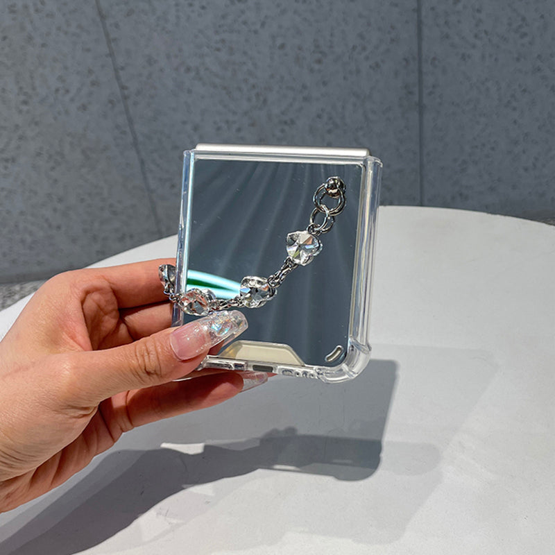 Luxury Mirror Case with Crystal Bracelet For Galaxy Z Flip Series